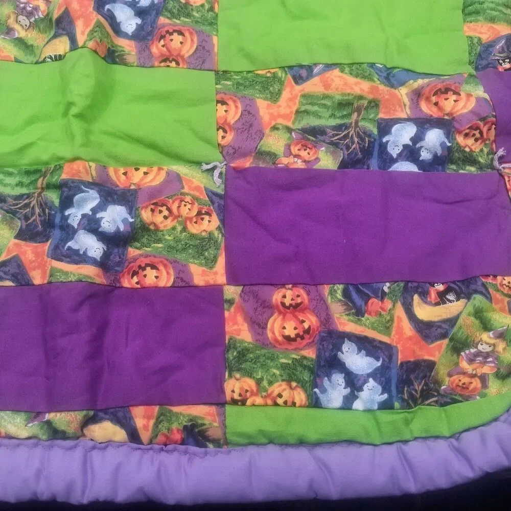 Handmade Halloween Patchwork Quilt Baby Lap 37x36